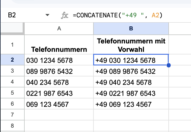 Präfix-Formel schreiben