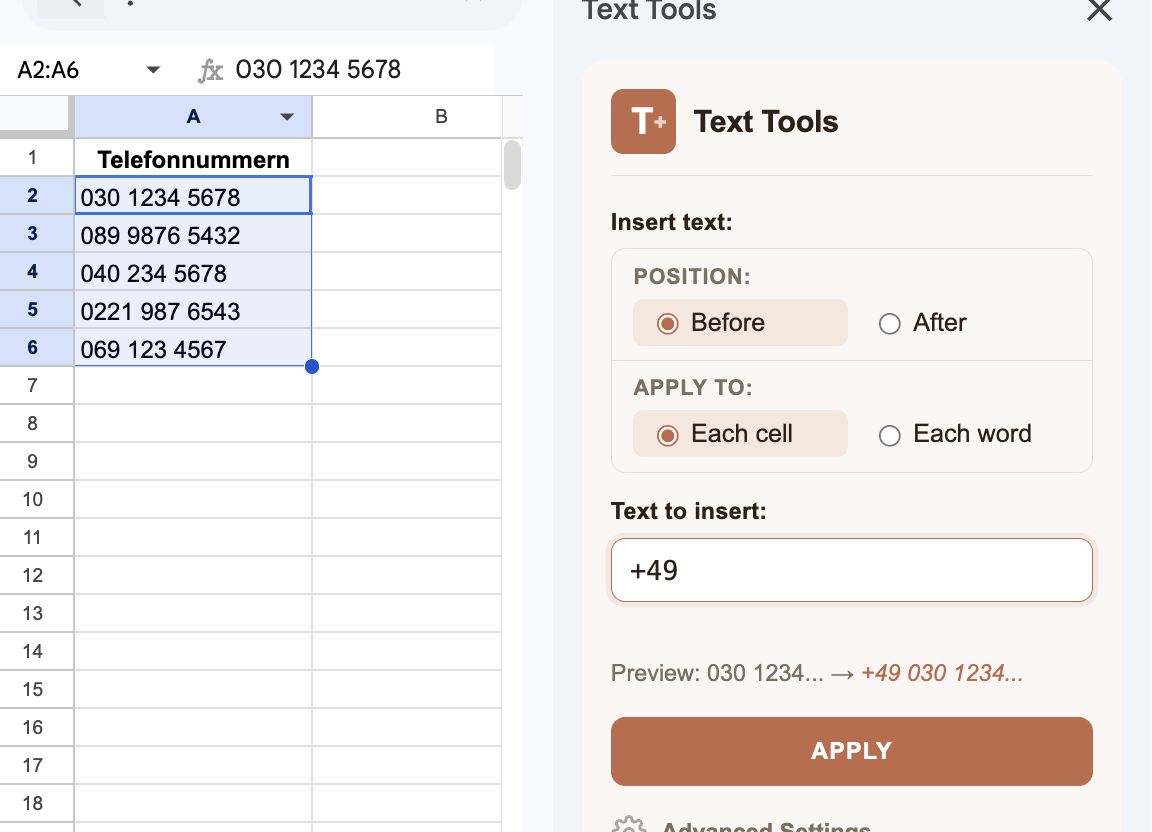 Methode 2: Mit Text Tools (schneller)