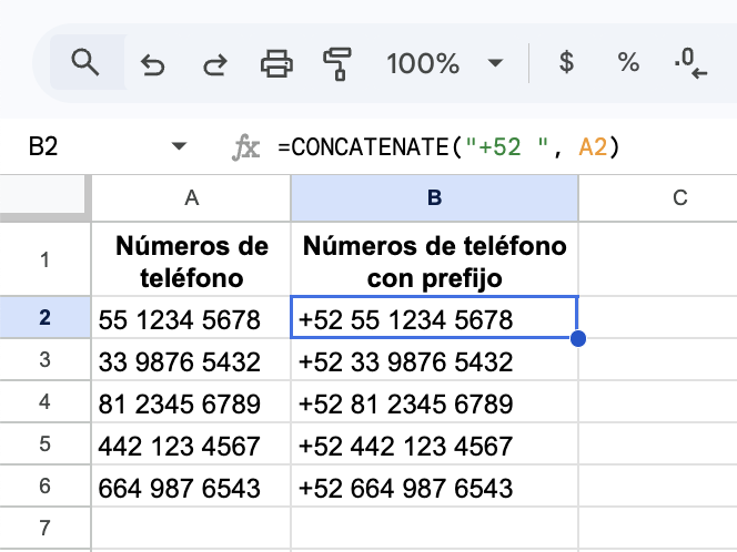 Escribe la fórmula de prefijo