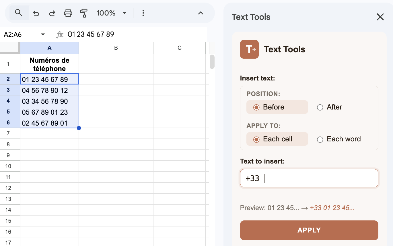 Méthode 2 : Avec Text Tools (plus rapide)