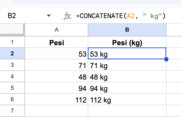Scrivi la formula per il suffisso