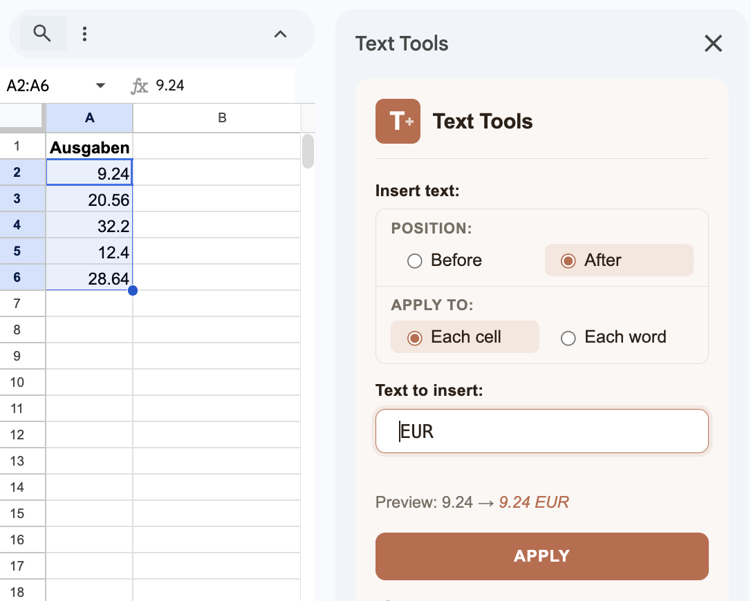 Methode 2: Mit Text Tools (schneller)