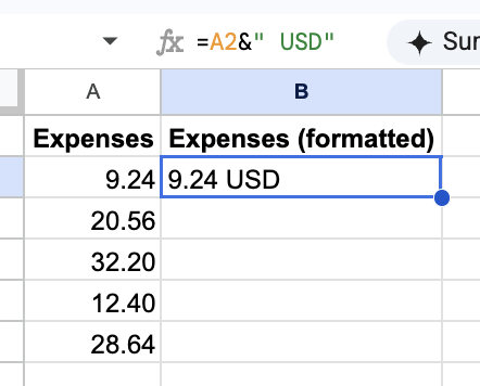 Write a CONCATENATE formula