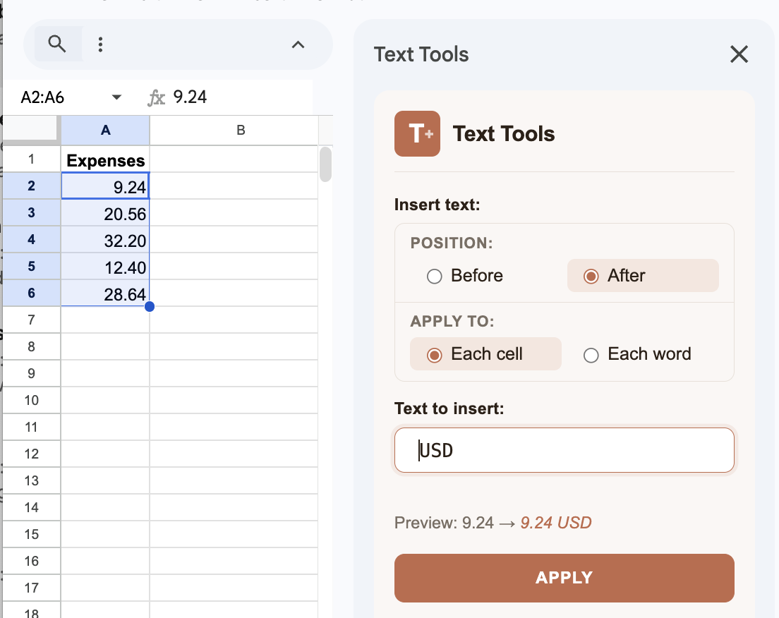 Method 2: Using Text Tools (faster)
